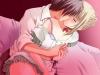 anime couple kissing.