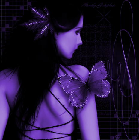 Purple on Glitter Graphics Fantasy Purple Butterfly