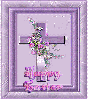 Happy Easter - Purple Cross with Roses