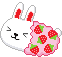 kawaii rabbit in blanket