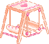 cute kawaii pink swing