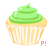 Green fosted Cupcake