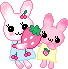 cute kawaii pink bunny character
