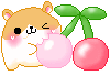  	 cute kawaii character cherry hamster