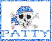 Blue Skull with Patty