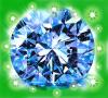 blue diamonds on green skin