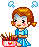 angry girl eating cookies