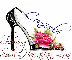 High Heel Shoe with Pink Rose (with sparkles)- Consuelo