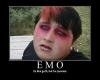 emo, like goth , BUT SO NOT. 