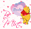 Pooh with Heart (with floating hearts)- Be Mine