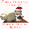 Santa on Computer (with glitter & snowfall effect)- Merry Christmas to All My Glitter Graphic Friends