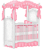 lovely pink baby bed