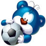 bear with soccer ball