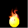 smiley on fire