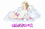Baby angel on cloud with Maggie name