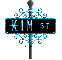 blue black street sign kim ST