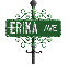green street sign erika AVE