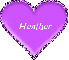 purple heart with heather on it