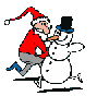 santa and snowman