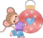 Mouse holding ornament