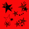 red and black stars