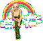groovy rainbow hippie chick make love not war (janie)