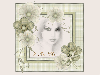 woman in a frame with glitter heart
