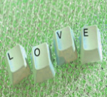 Love in green computer keys