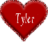 red heart with name Tyler