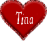 Red heart with name Tina