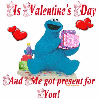 Cookie celebrates valentine's day