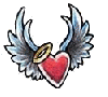 heart and angel wings