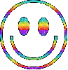 hippie happy face rainbow glitter
