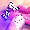 nails, butterfly and lips