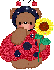 Ladybug Bear With Sunflower