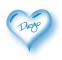 blue heart with name Diego