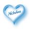 blue heart with name Nicholas