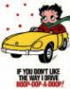 Betty Boop driving red car