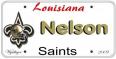 Saints License Plate - Nelson