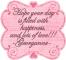 pink tag with name georganne