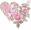 Pink Heart with Flowers - Hugs - Dana