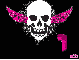 falling rain pink skull
