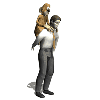 man with monkey on his back