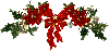 flores de navidad y lazo rojo