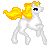white and yellow pony