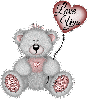 love you bear w/  balloon