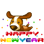cute jumping puppy:happy new year 