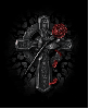 Goth Celtic Cross with Rose