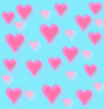 kawaii pink and blue hearts background