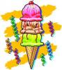 triple ice cream cone